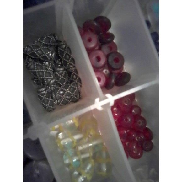 Huge Lot Macrame Craft Beads Large Hole Lampwork Glass Ceramic Wood Pewter - Picture 5 of 7